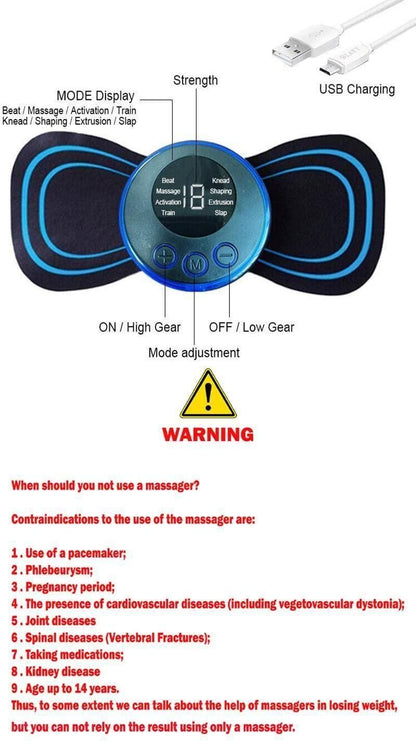 Mini Massager with 8 Modes and 19 Strength Levels,Rechargeable